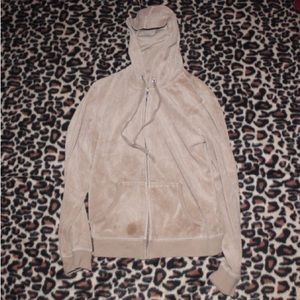 vintage early 2000s NY&C tan velour tracksuit hoodie